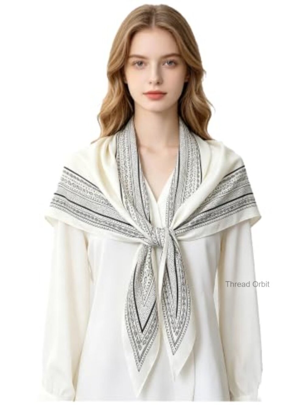 Women's Triangle Shawl Scarf Lightweight Polyester Satin